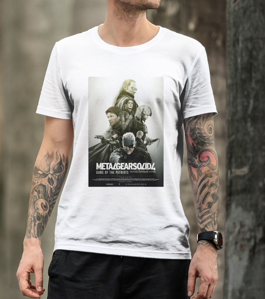 Metal Gear Solid 4 Guns Of The Patriots Tactical Espionage Action Konami PlayStation 3 T-Shirt
