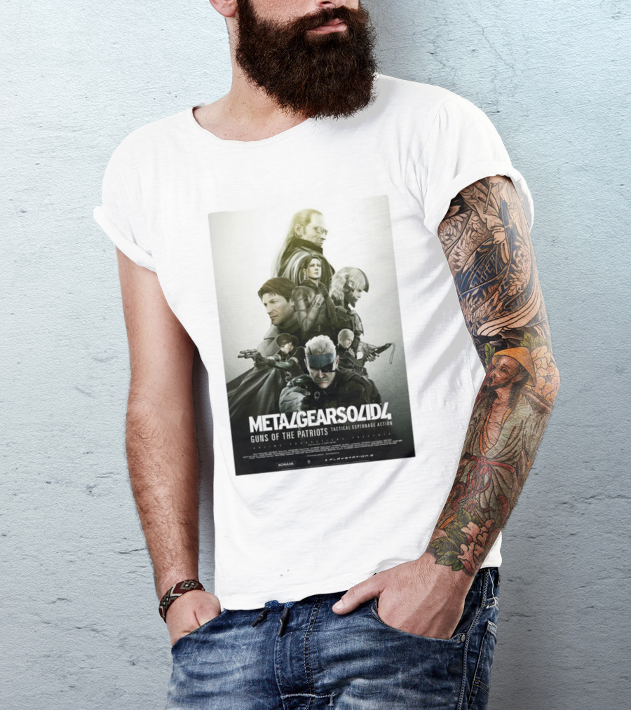 Metal Gear Solid 4 Guns Of The Patriots Tactical Espionage Action Konami PlayStation 3 T-Shirt