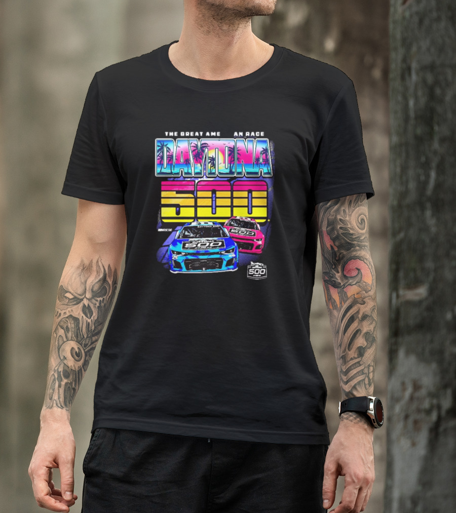The Great American Race Daytona 500 Checkered Flag Sports 2025 Daytona International Speedway Throwback T-Shirt