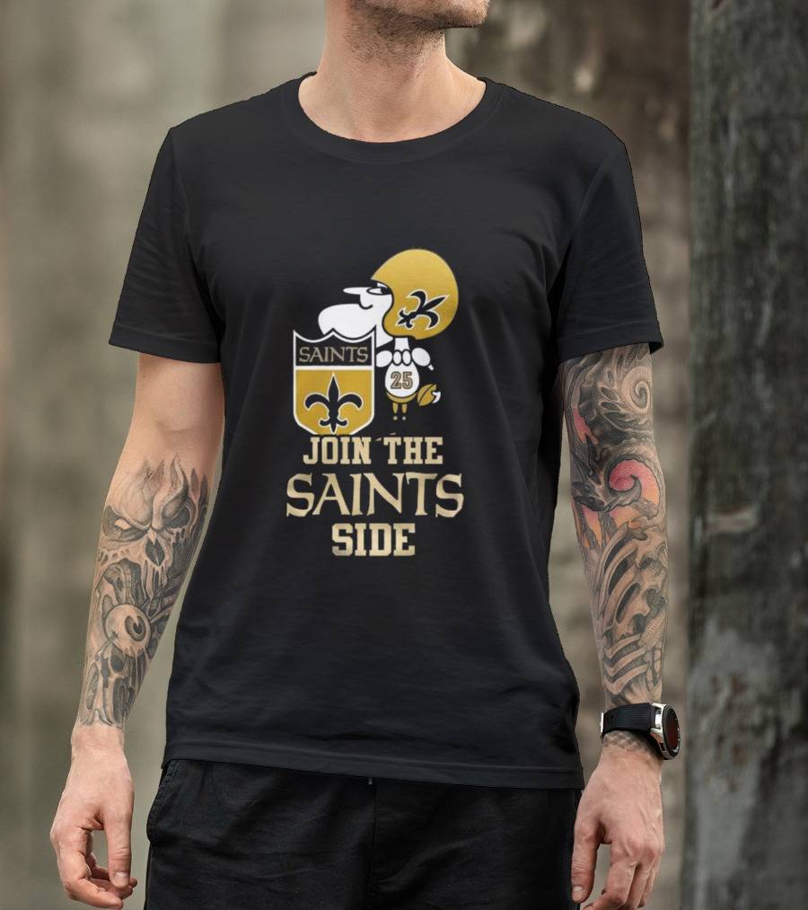 New Orleans Saints Snoopy 25 Join The Saints Side T-Shirt