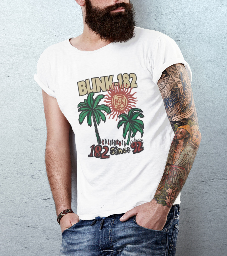 Blink-182 California 182 Since 92 Sun Palm Trees T-Shirt