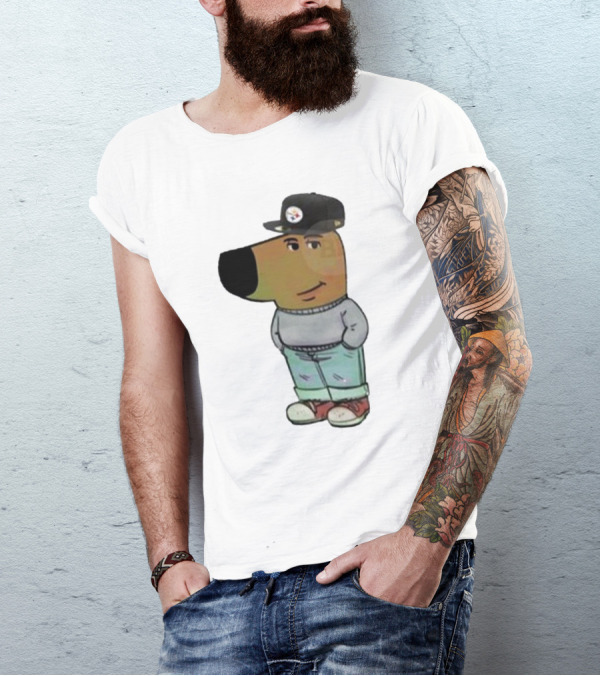 Pittsburgh Steelers NFL Chill Guy Dog Cartoon T-Shirt