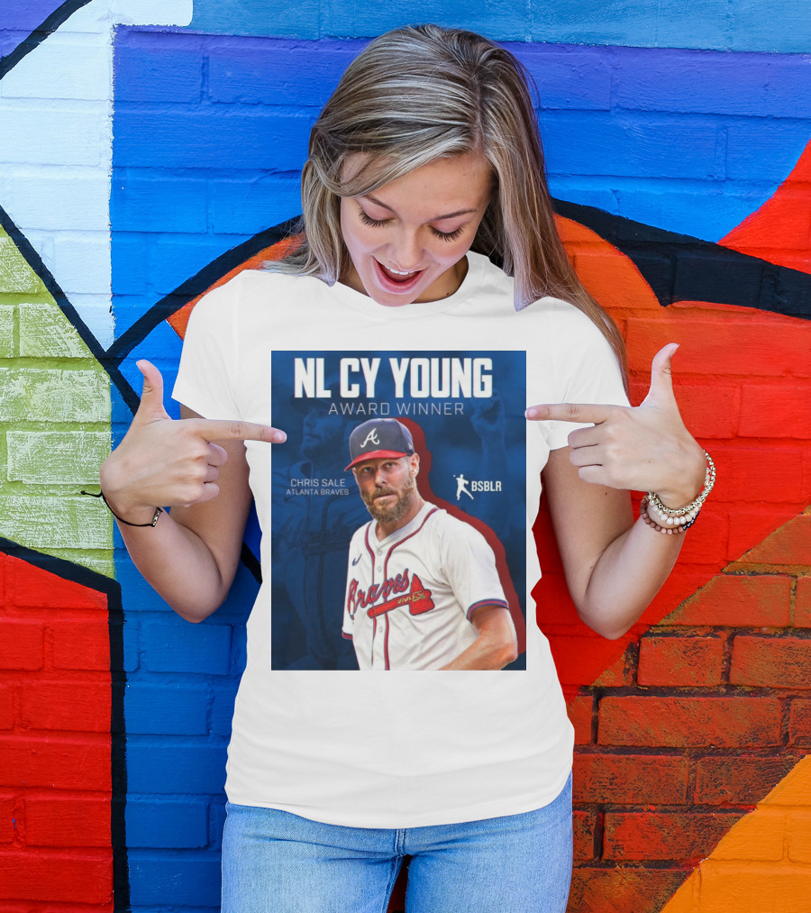 NL Cy Young Award Winner Chris Sale Atlanta Braves BSBLR T-Shirt