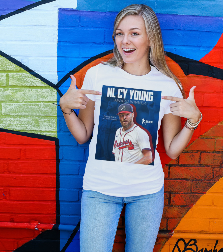 NL Cy Young Award Winner Chris Sale Atlanta Braves BSBLR T-Shirt