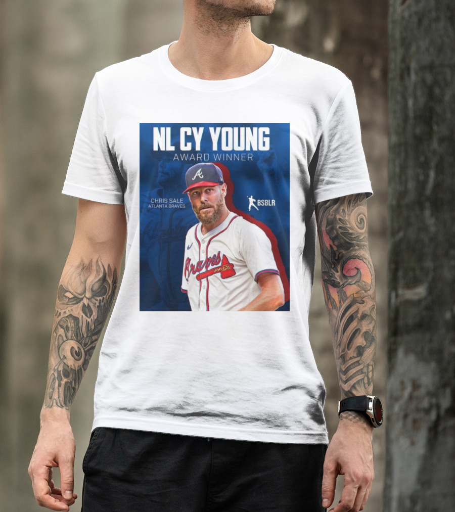 NL Cy Young Award Winner Chris Sale Atlanta Braves BSBLR T-Shirt