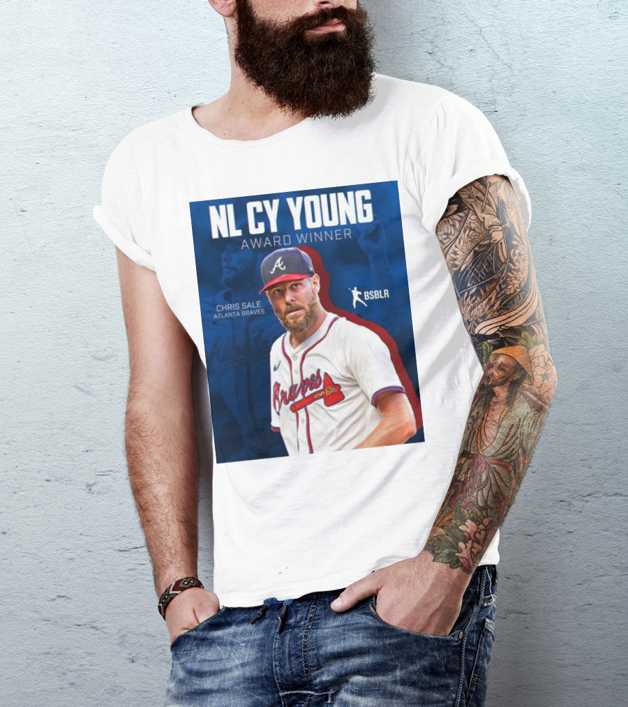 NL Cy Young Award Winner Chris Sale Atlanta Braves BSBLR T-Shirt