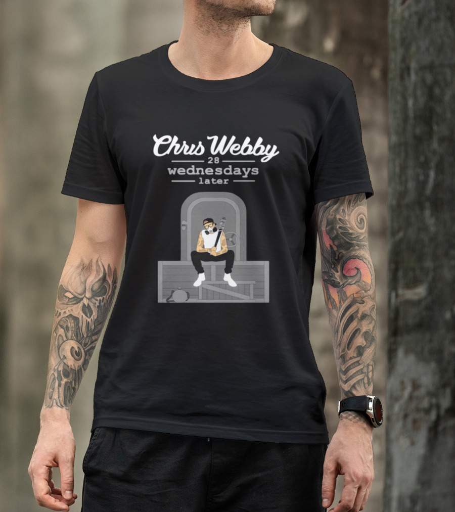 Chris Webby 28 Wednesdays Later Sitting With Gas Mask And Bat T-Shirt