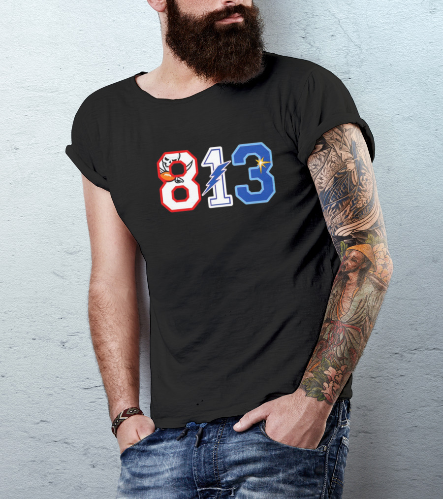 813 Tampa Buccaneers Tampa Bay Rays Tampa Bay Lightning T-Shirt
