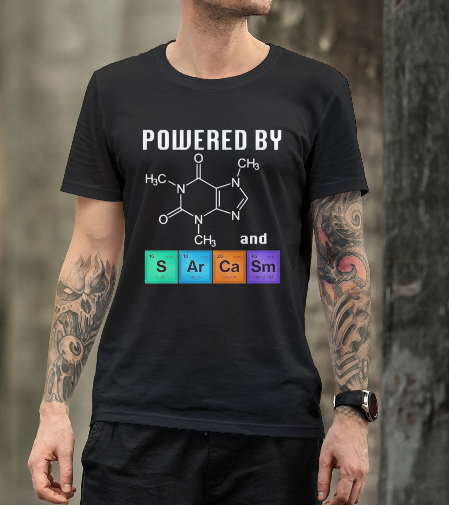 Powered By Caffeine And Sarcasm Elements T-Shirt
