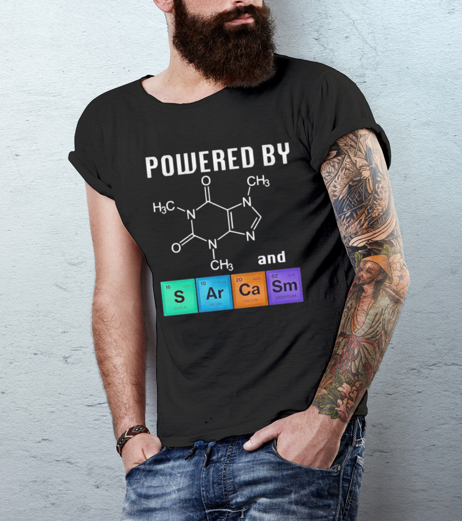 Powered By Caffeine And Sarcasm Elements T-Shirt