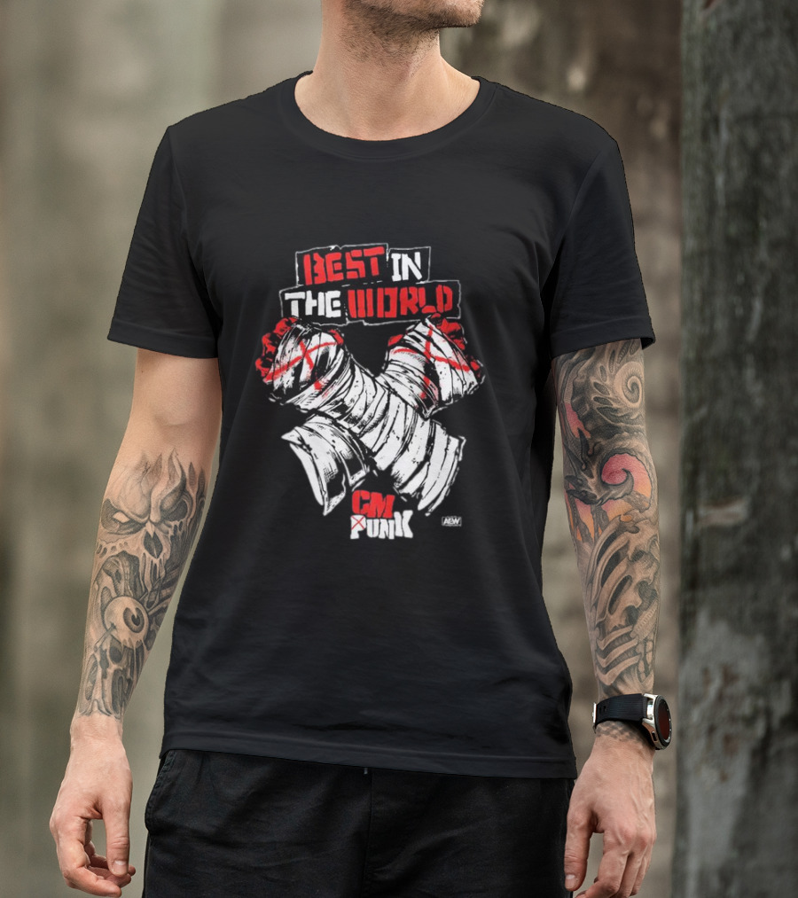 Best In The World CM Punk AEW Arms T-Shirt