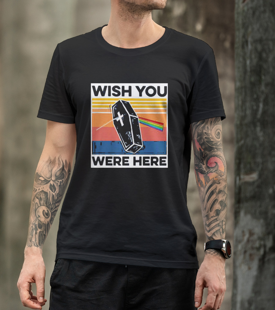 Coffin Wish You Were Here Vintage Rainbow Prism T-Shirt