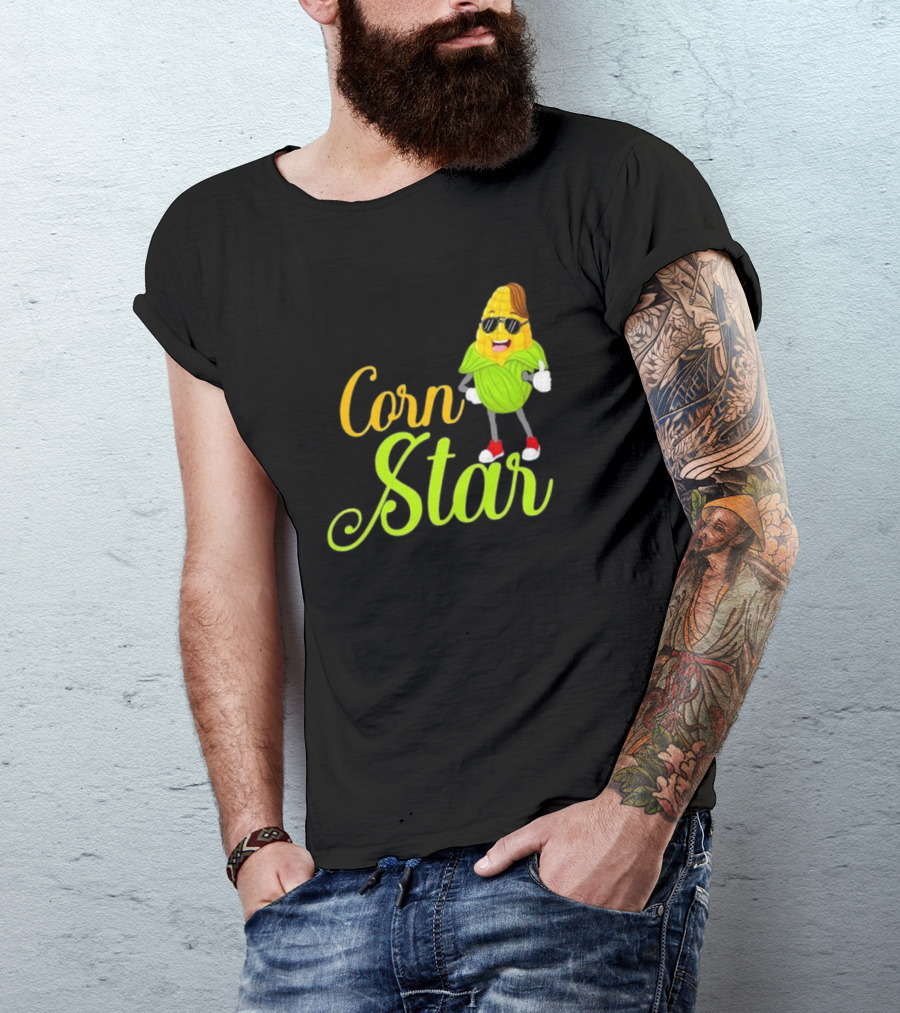 Corn Star Barnyard Harvest Rancher Farming Barn Cattle T-Shirt