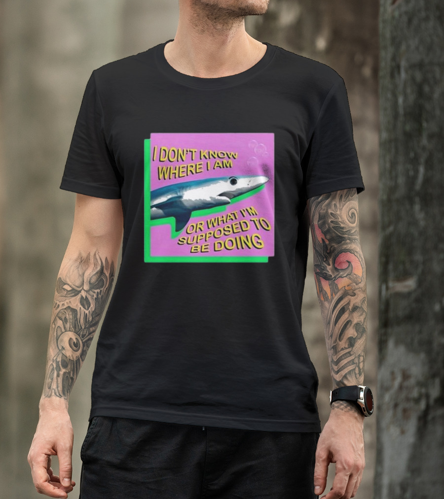 Spencers I Don’t Know Where I Am Or What I’m Supposed To Be Doing Shark Bubbles T-Shirt