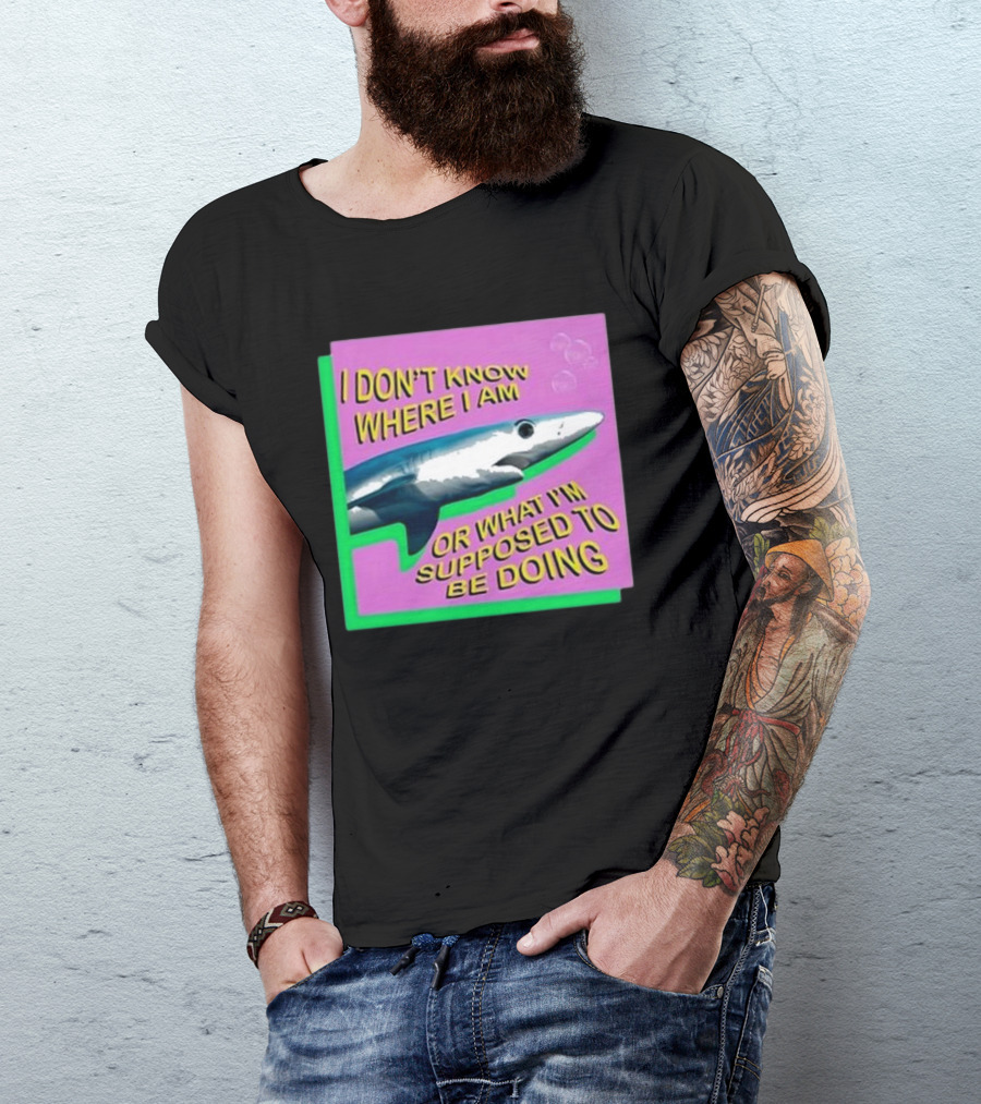 Spencers I Don’t Know Where I Am Or What I’m Supposed To Be Doing Shark Bubbles T-Shirt