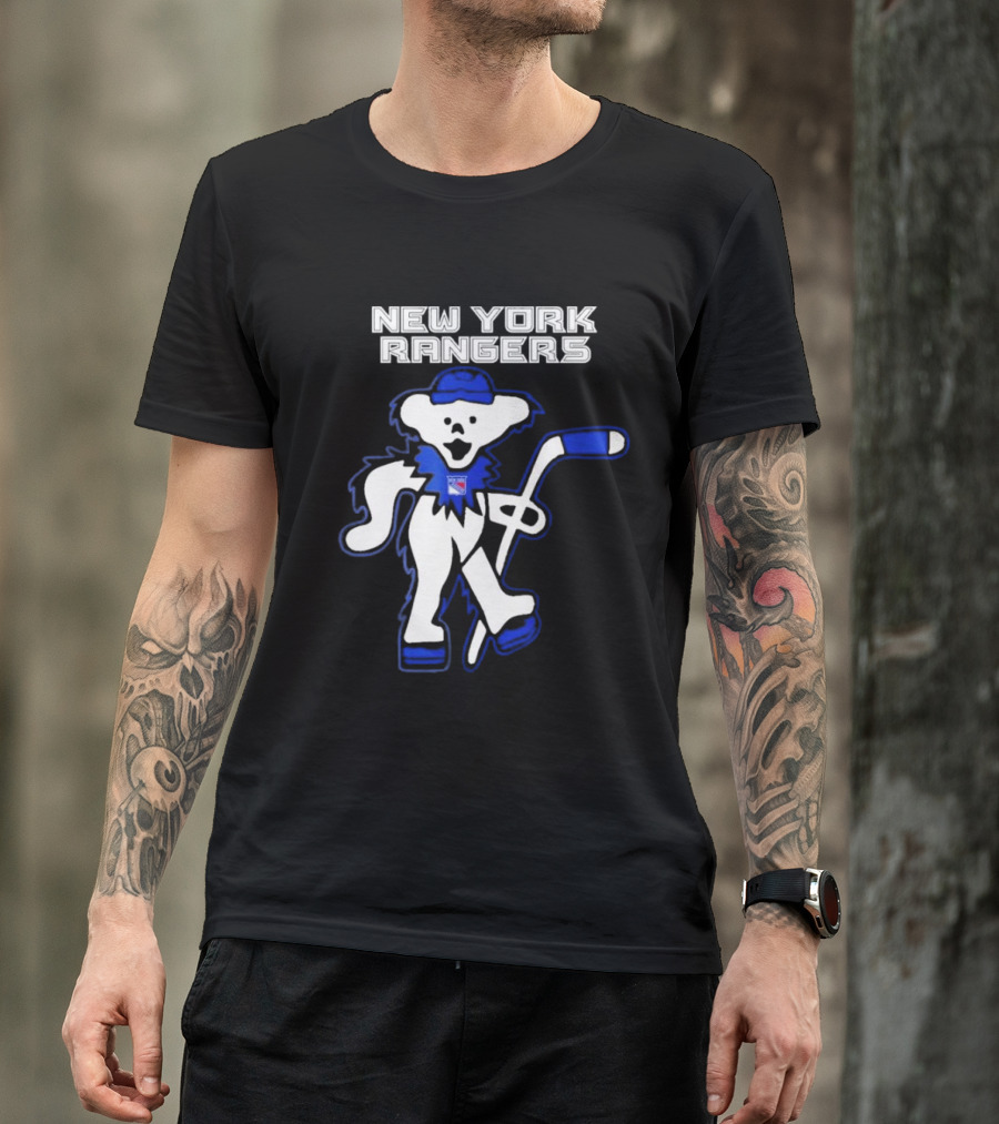 New York Rangers Grateful Dead Dancing Bear Hockey T-Shirt