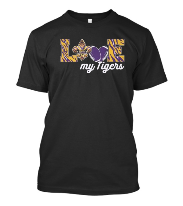 LSU Tigers Love My Tigers Fleur-de-Lis Football T-Shirt