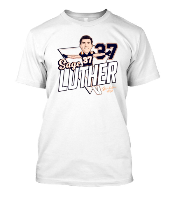 Sage Luther 37 Illinois Football Caricature Signature NCAA T-Shirt