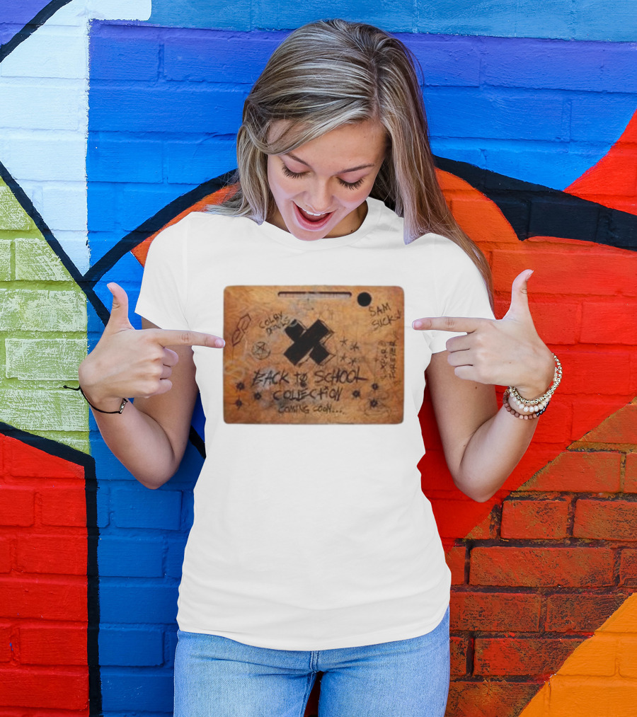 Sam And Colby Merch Store XPLR Back To School Collection Coming Soon Colby Draws Sam Sucks T-Shirt