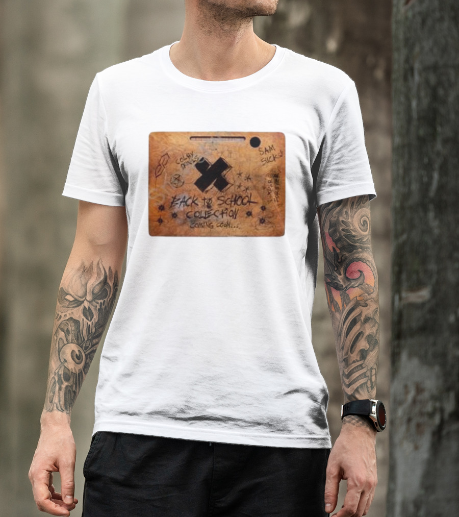 Sam And Colby Merch Store XPLR Back To School Collection Coming Soon Colby Draws Sam Sucks T-Shirt
