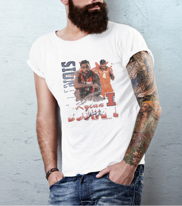 Kylan Boswell Illinois Fighting Illini 90s Signature Classic Player Collection T-Shirt