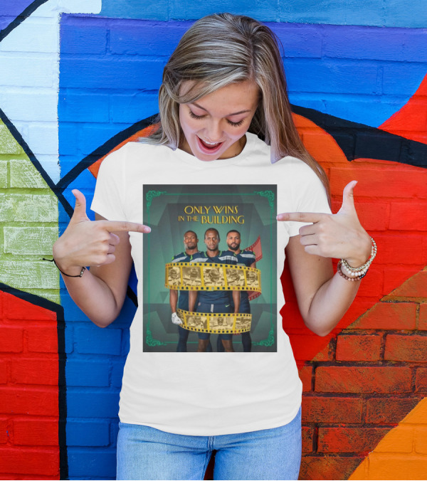 ONLY WINS IN THE BUILDING SEATTLE SEAHAWKS FILM STRIP BACKGROUND T-Shirt