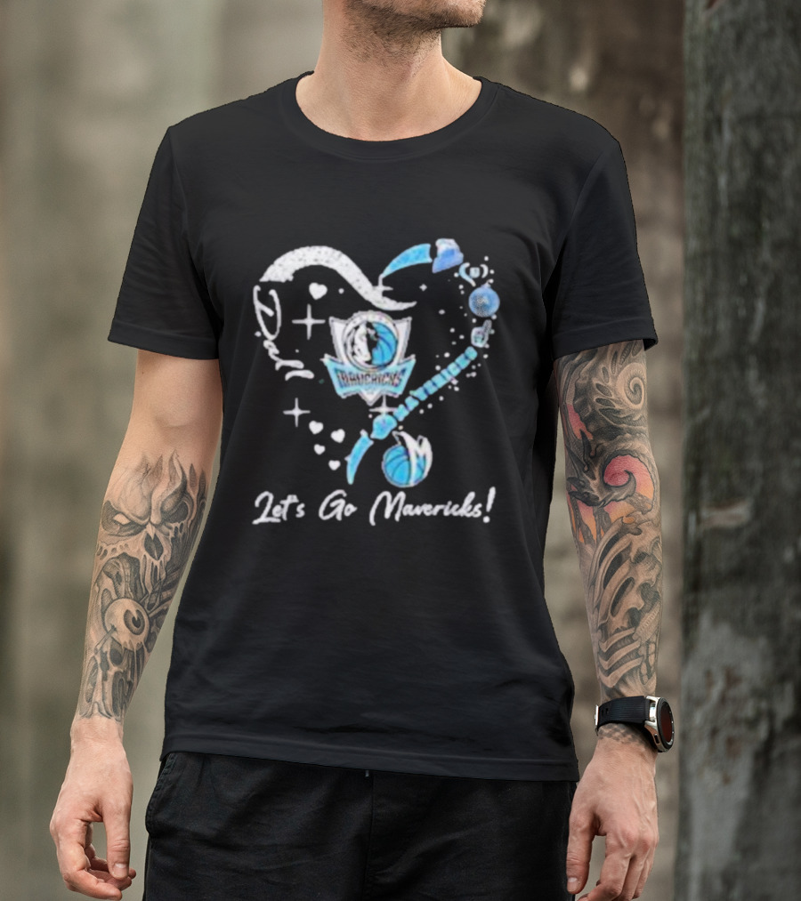 Dallas Mavericks Heart Diamond Let's Go Mavericks T-Shirt