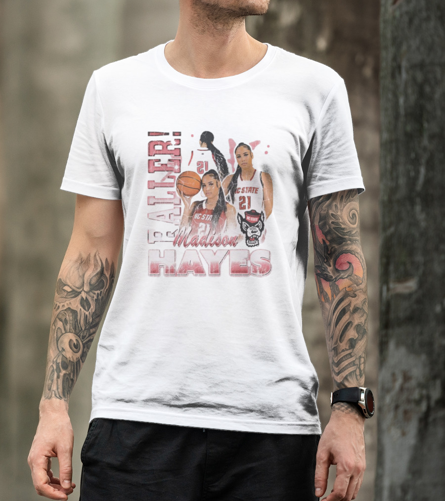 Madison Hayes NC State Wolfpack Raller 21 Retro 90s T-Shirt