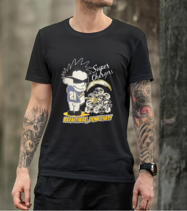 Los Angeles Chargers Super Chargers Been There Done That Vintage 21 Player Helmets T-Shirt