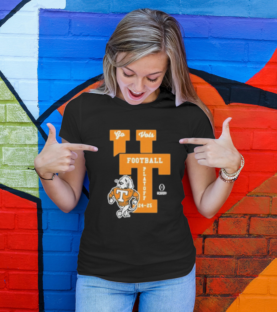 Tennessee Vols Football Playoff 24-25 Go Vols Interlock Strutting Smokey T-Shirt