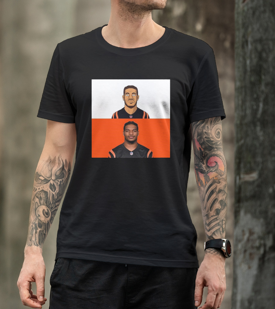 Ja’Marr Chase Cincinnati Bengals The Simpsons NFL Themed Drawing T-Shirt