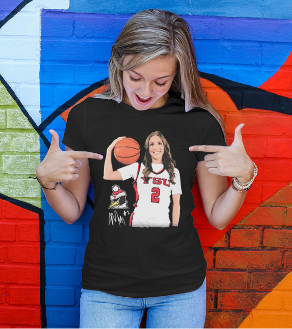 YSU Penguins Malia Magestro #2 Illustrated Signature Basketball Jersey T-Shirt