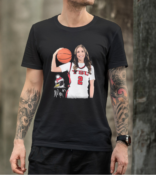 YSU Penguins Malia Magestro #2 Illustrated Signature Basketball Jersey T-Shirt