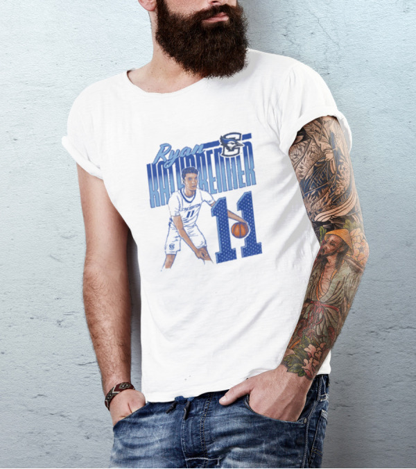 Ryan Kalkbrenner Creighton Bluejays Number 11 Cartoon Big East Conference T-Shirt