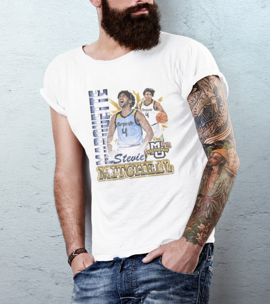 Marquette Golden Eagles Stevie Mitchell Basketball 90s T-Shirt