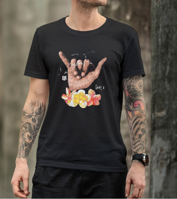 Shaka Hand Huskers Dylan Raiola Signature With Flowers And DR T-Shirt