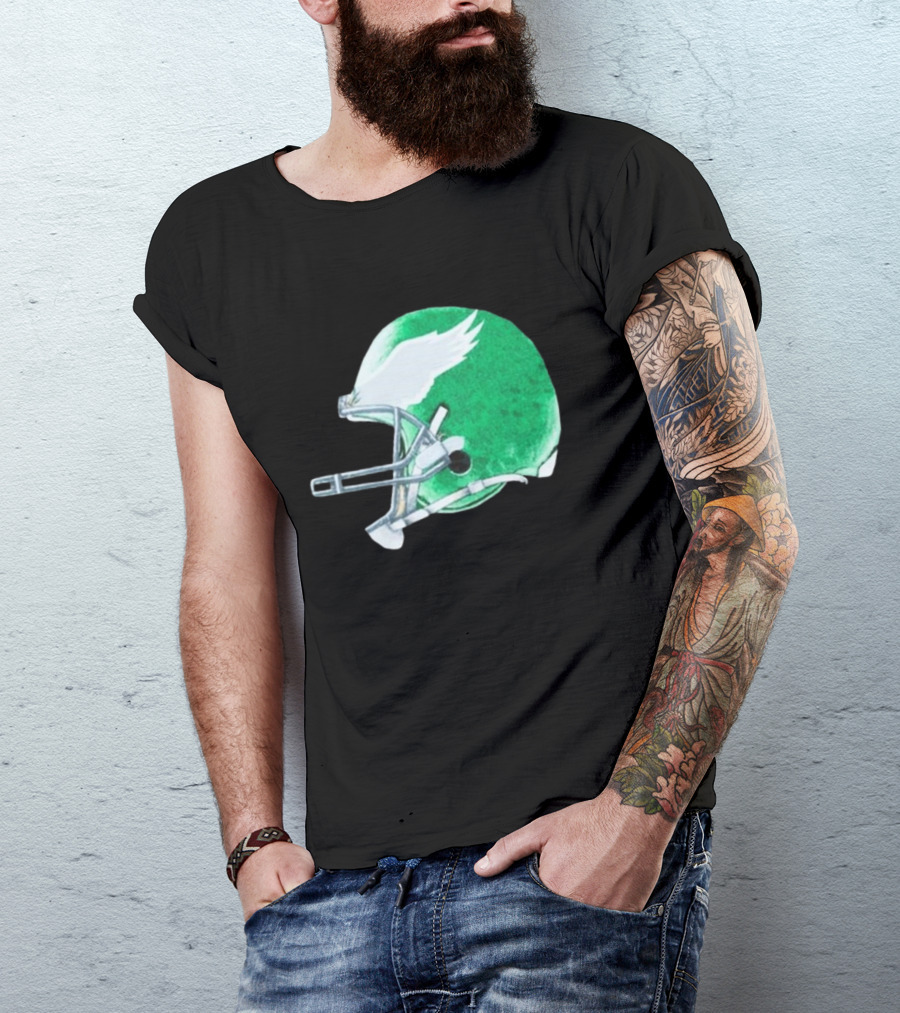 Eagles Green Winged Football Helmet T-Shirt