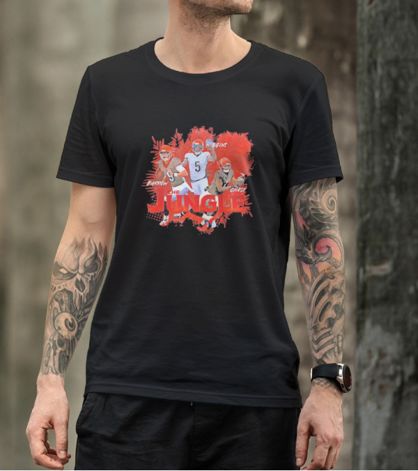 Burrow Higgins Chase The Jungle Cincinnati Bengals NFL T-Shirt