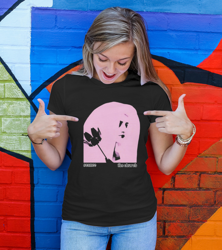 The Church Seance Pink Portrait With Flower T-Shirt