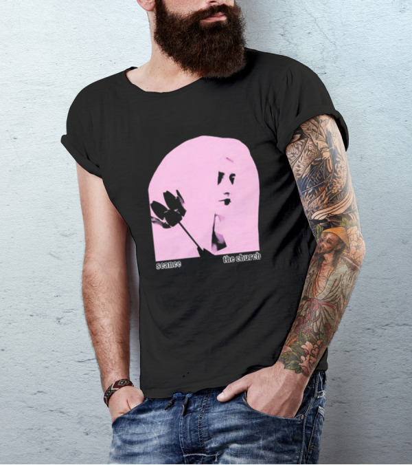 The Church Seance Pink Portrait With Flower T-Shirt
