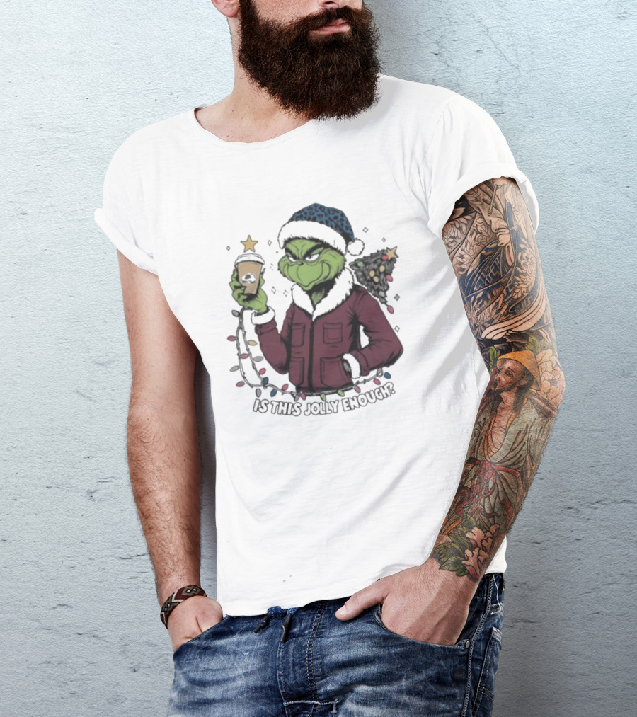 Colorado Avalanche X Santa Grinch Is This Jolly Enough Merry Christmas Holiday Cheer T-Shirt