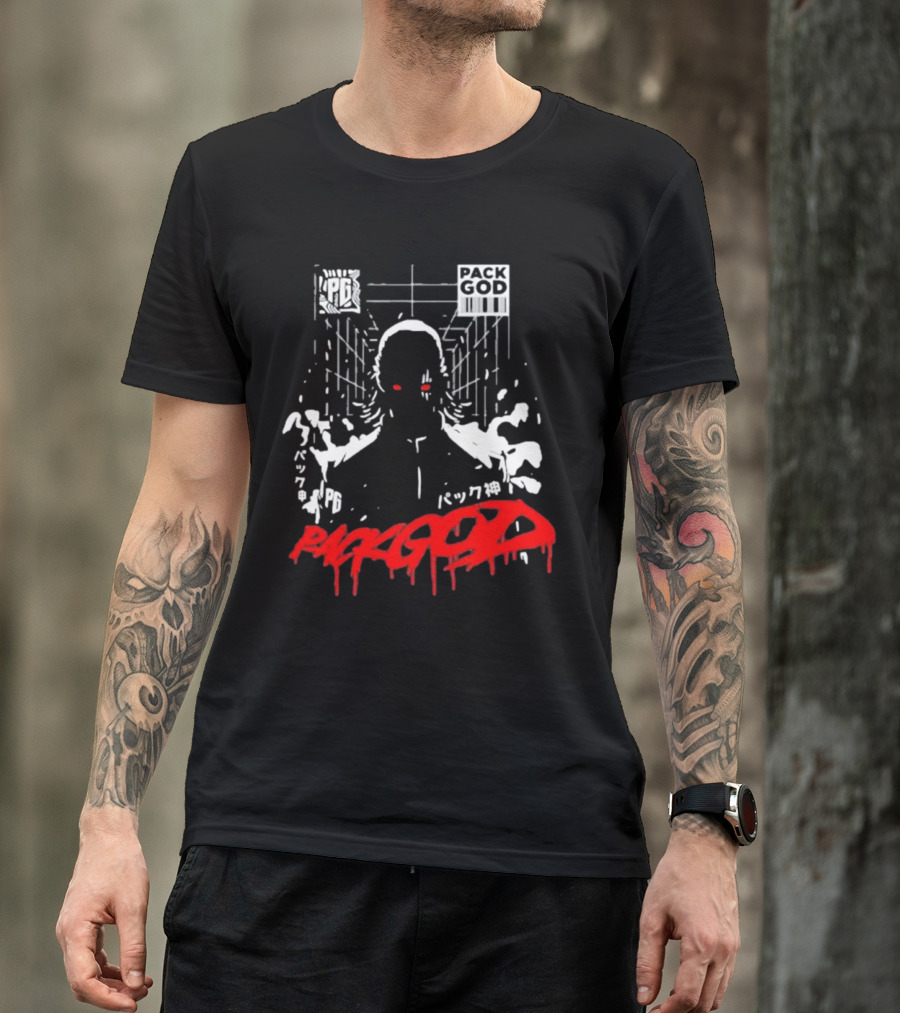 Packgod PG Red Eyes Urban Barcode Aesthetic T-Shirt