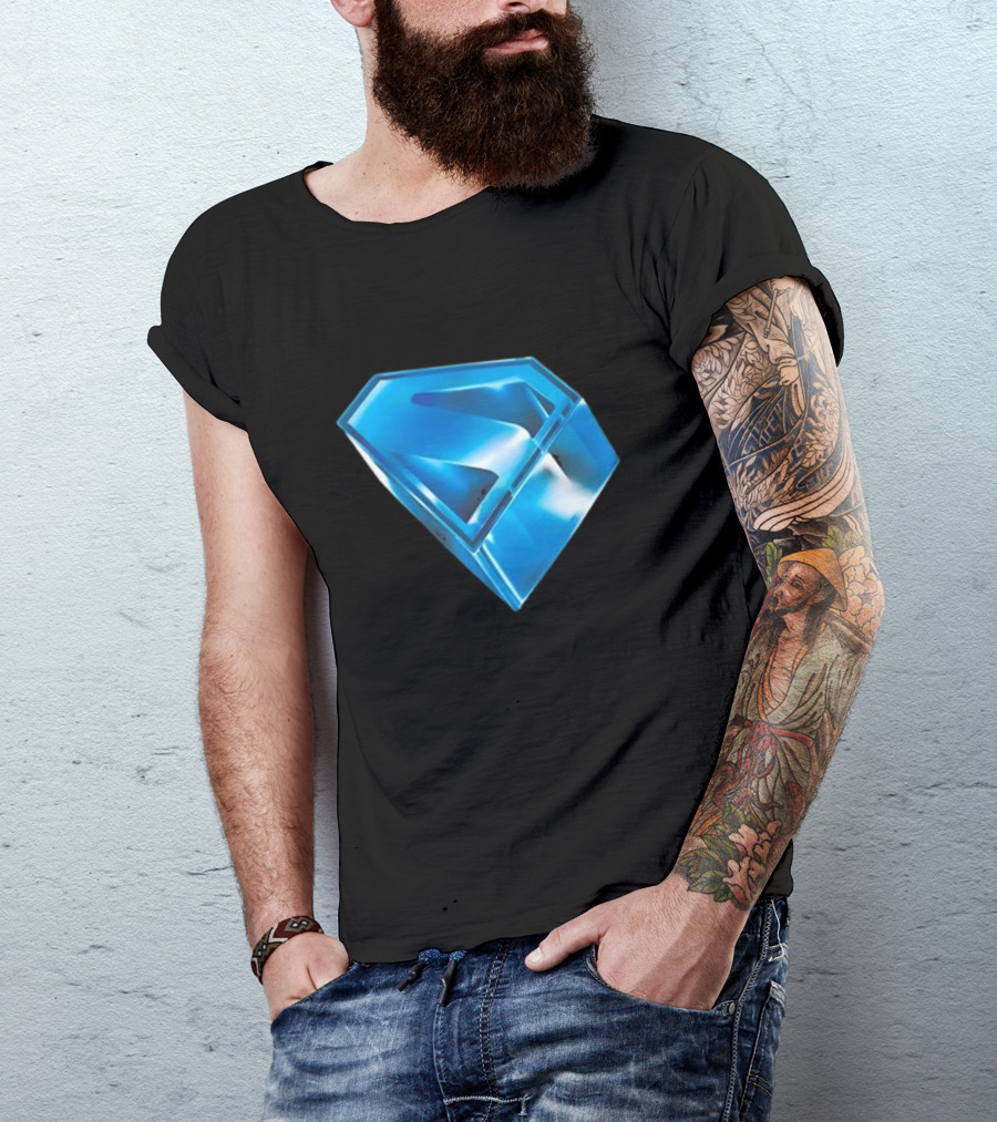 Superman 2025 Movie Stylized S-Shield Blue Diamond Emblem T-Shirt