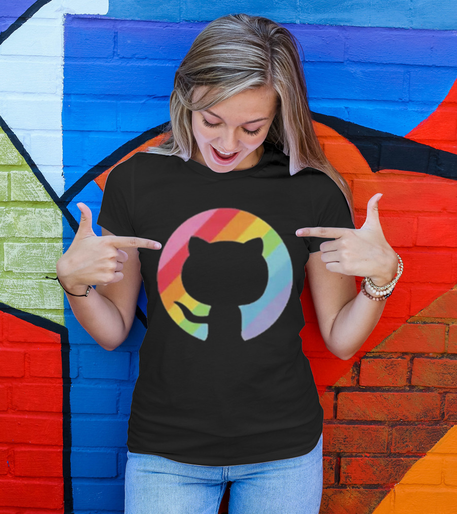 Invertocat Pride Github Merch Rainbow T-Shirt