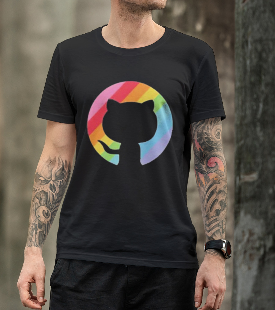 Invertocat Pride Github Merch Rainbow T-Shirt