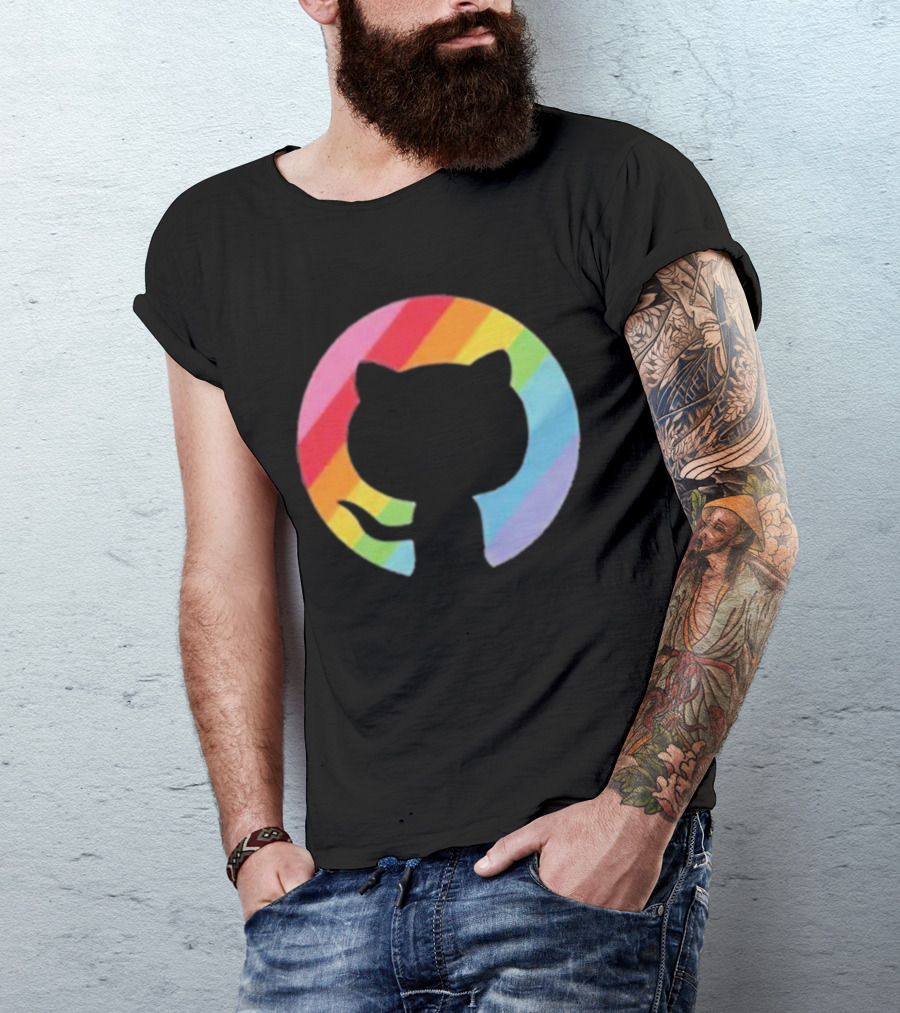 Invertocat Pride Github Merch Rainbow T-Shirt