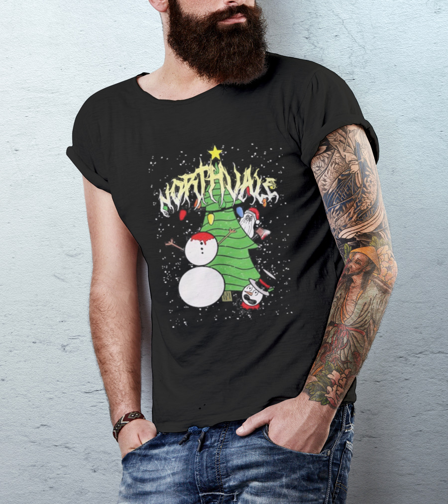 Northvale Headless Snowman Christmas Tree Festive Holiday Scene T-Shirt
