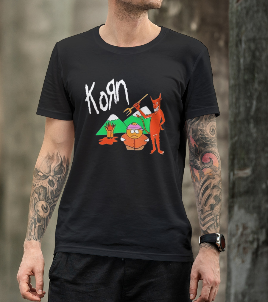 Korn 1999 South Park Character Devil Mountains T-Shirt