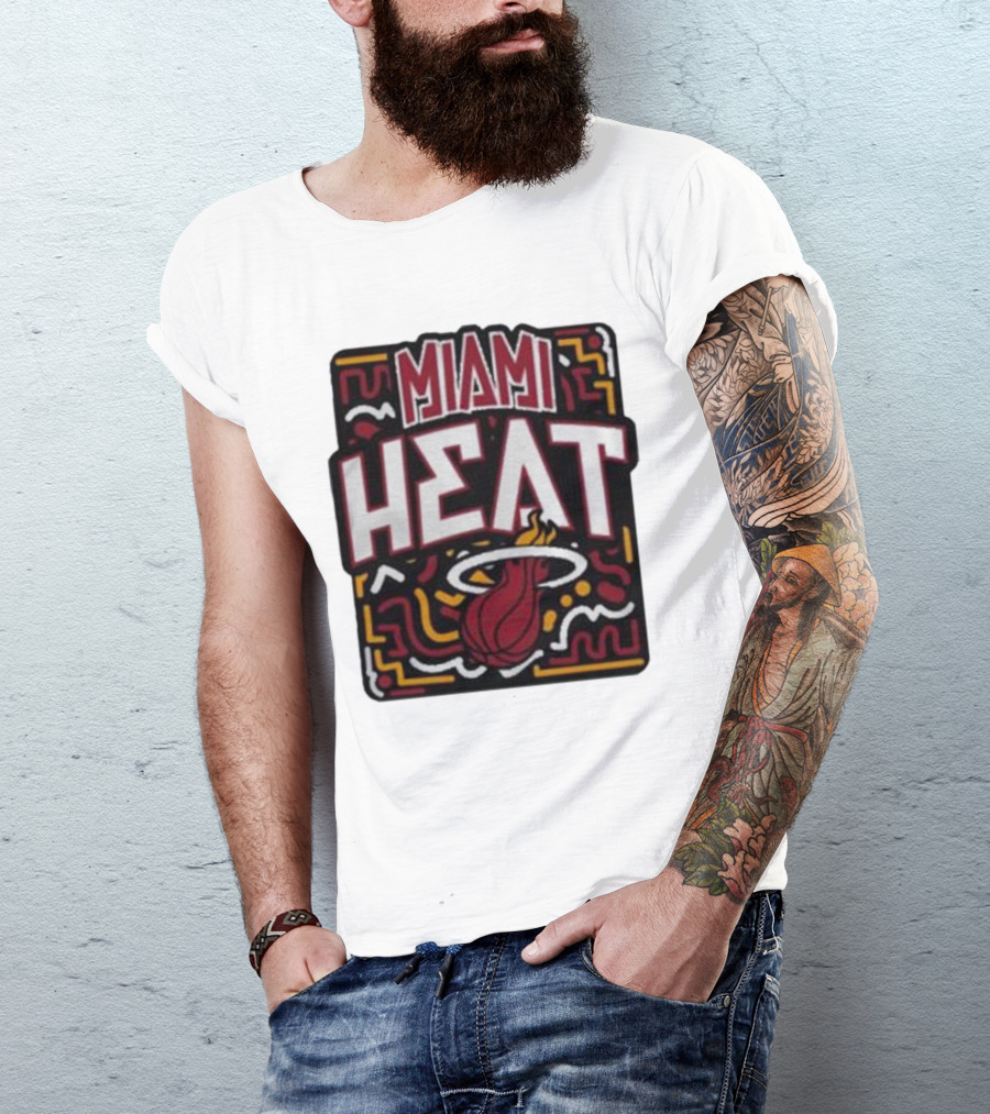 MIAMI HEAT Vibes Basketball Flame T-Shirt