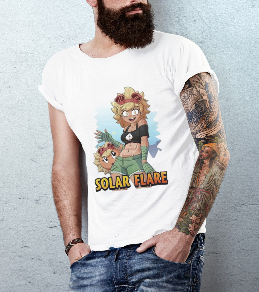 Solar Flare Anime Style Character With Blonde Hair And Goggles T-Shirt